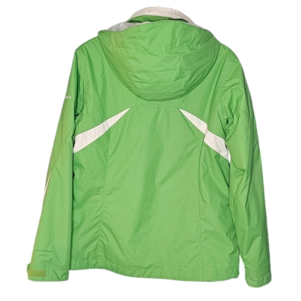 Columbia 3-in-1 Green Waterproof Ski Jacket Cream Fleece Inner Jacket womens med - Picture 2 of 16